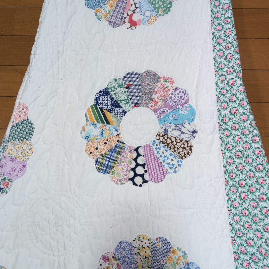 70s花柄パッチワークキルティングノースリーブロングワンピース