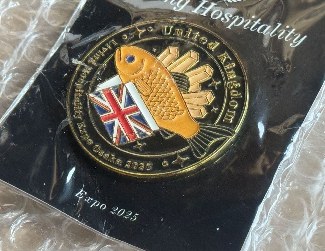 未発売！　大阪　万博　LIVING HOSPITALITY イギリス　ピンバッジ