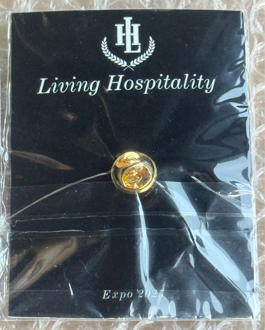 未発売！　大阪　万博　LIVING HOSPITALITY イギリス　ピンバッジ