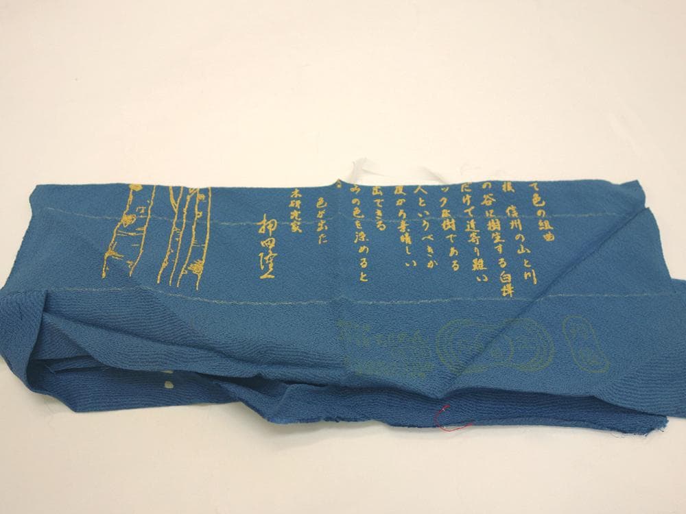 未使用美品 Lサイズ　色無地 堅牢染 紋 ガード加工 青■ON80112-19