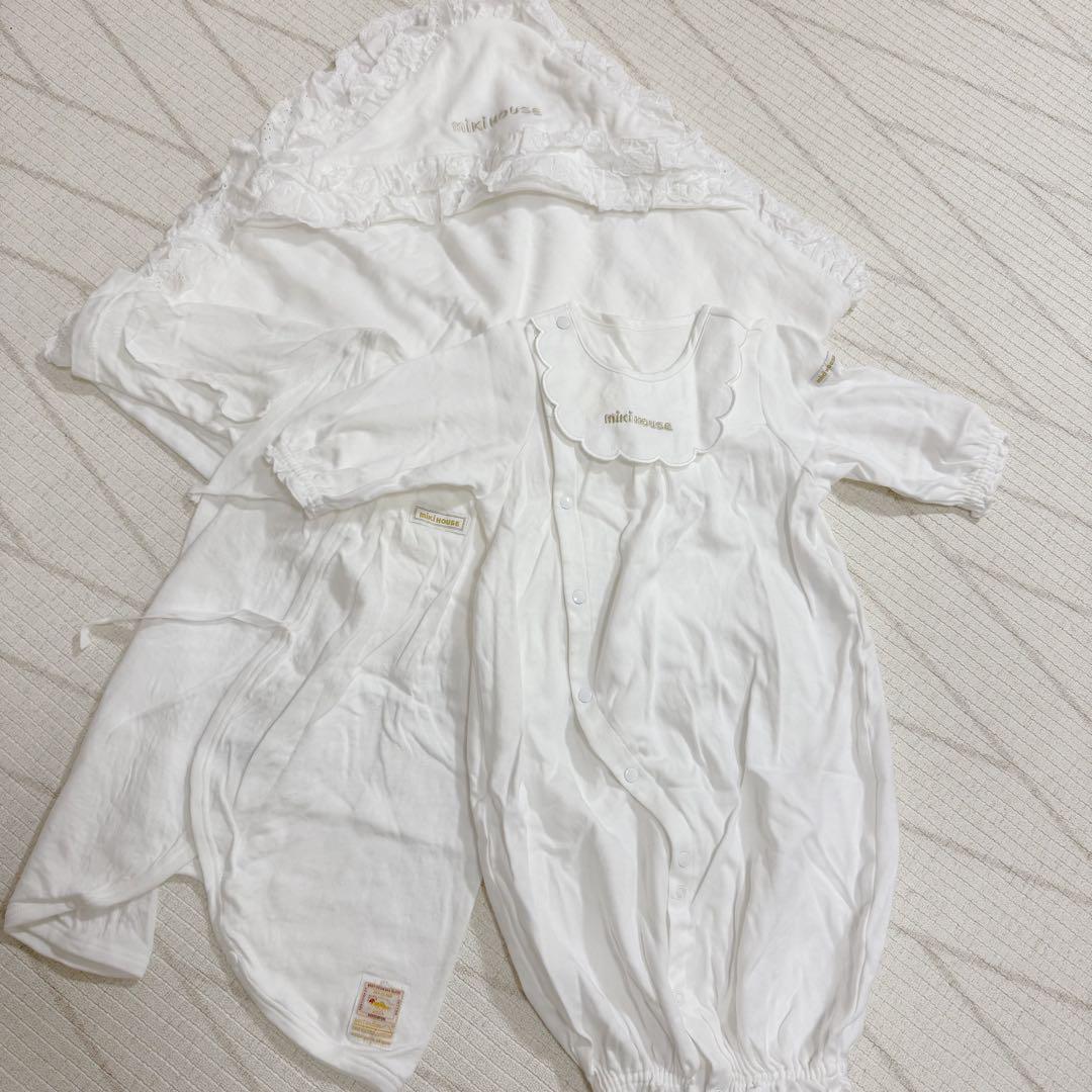 ミキハウス ゴールドラベル 肌着&セレモニードレス&おくるみ 3点セット
