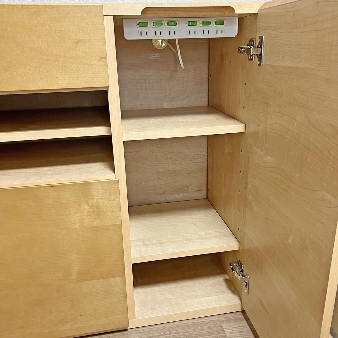 送料込） Meuble サイドボード テレビボード コンセント付き ブランド家具