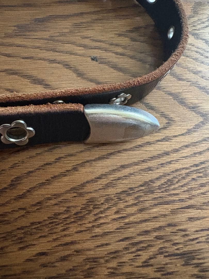 小物 OUR LEGACY BELT 2CM FLOWERS ON BLACK