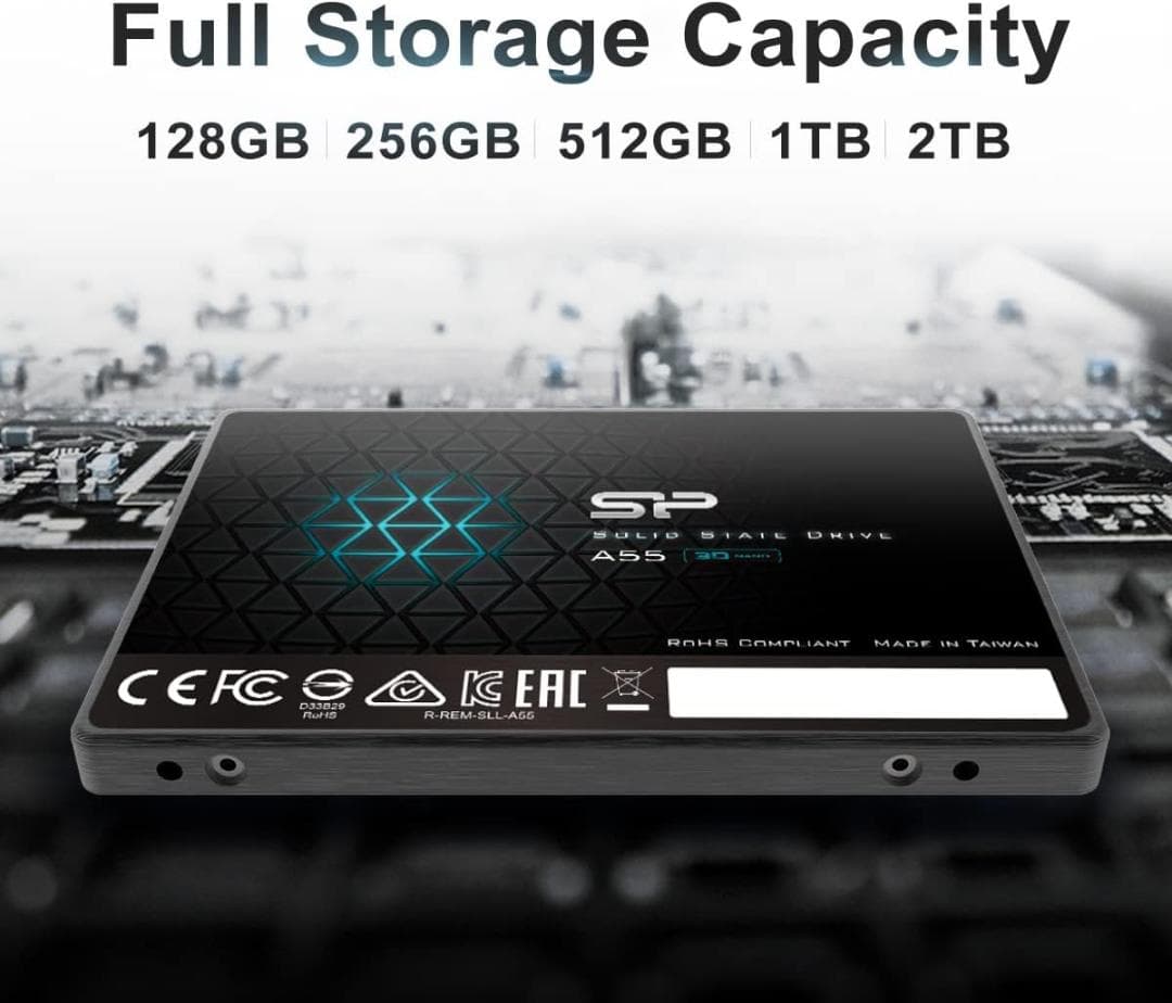 シリコンパワー SSD 1TB 3D NAND採用 A55シリーズ 使用少①