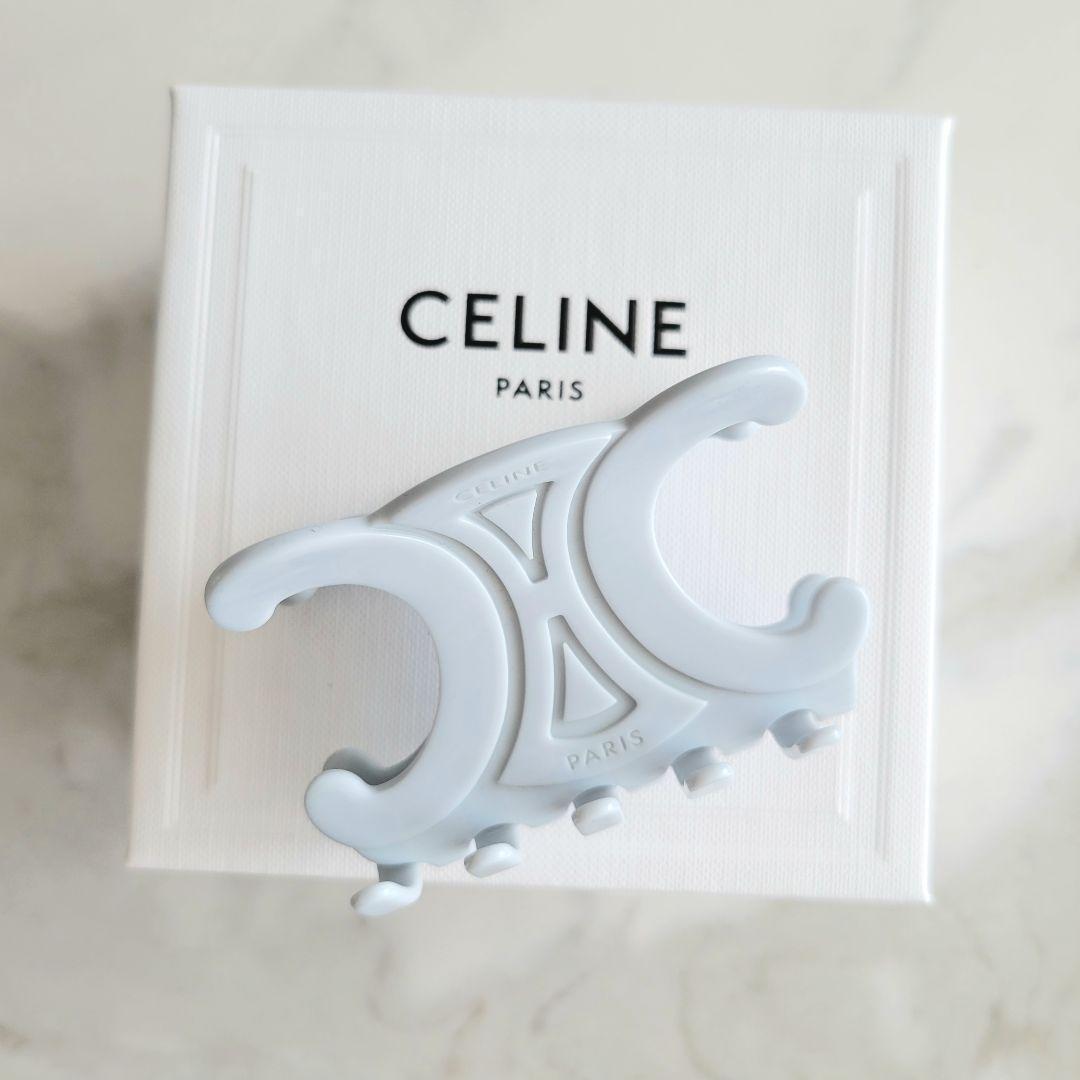 【新品未使用】CELINE/セリーヌ トリオンフ ヘアクリップ ライトブルー