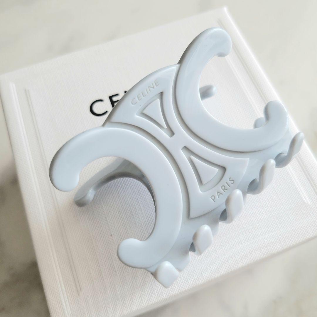 【新品未使用】CELINE/セリーヌ トリオンフ ヘアクリップ ライトブルー