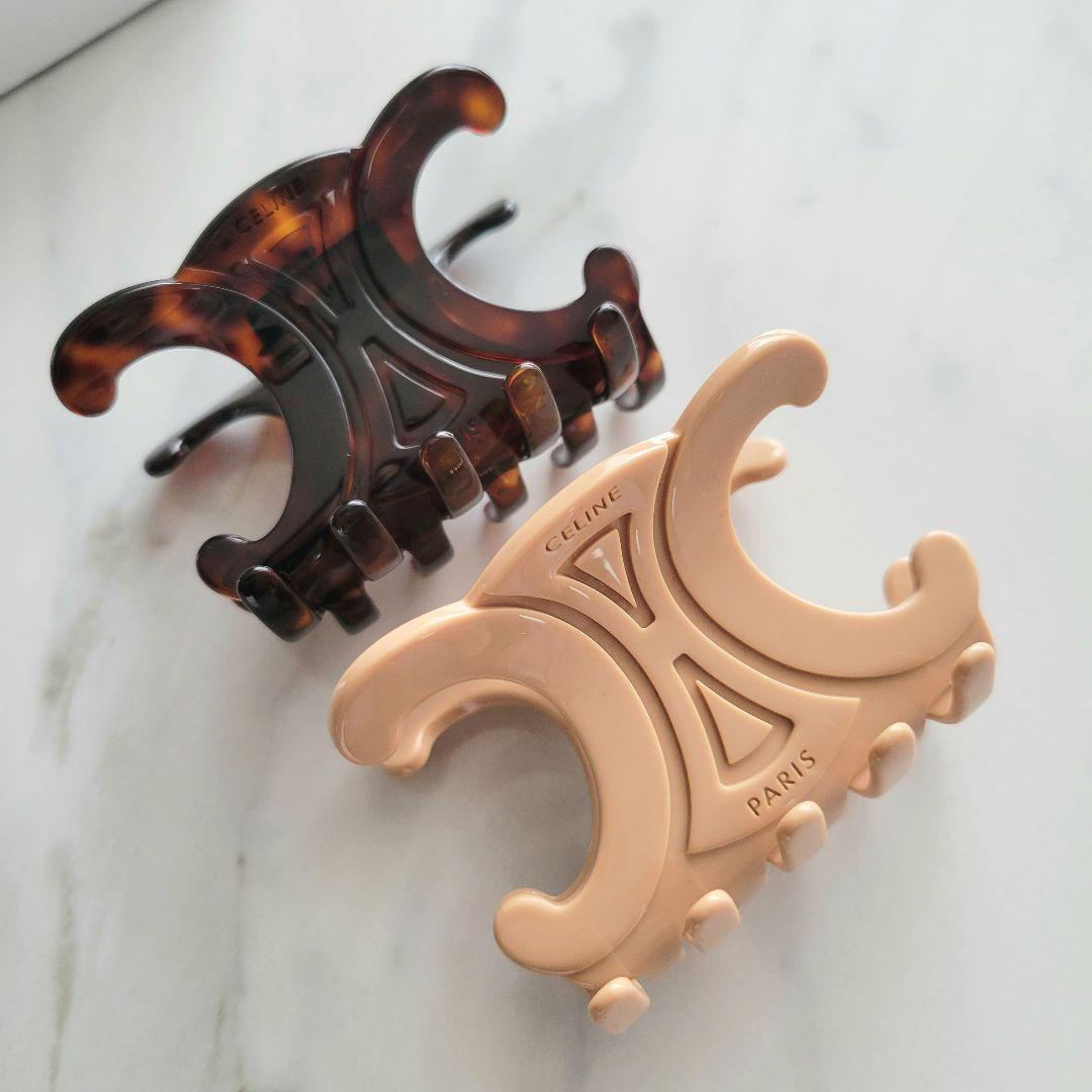 【新品未使用】CELINE/セリーヌ トリオンフ ヘアクリップ ライトブルー