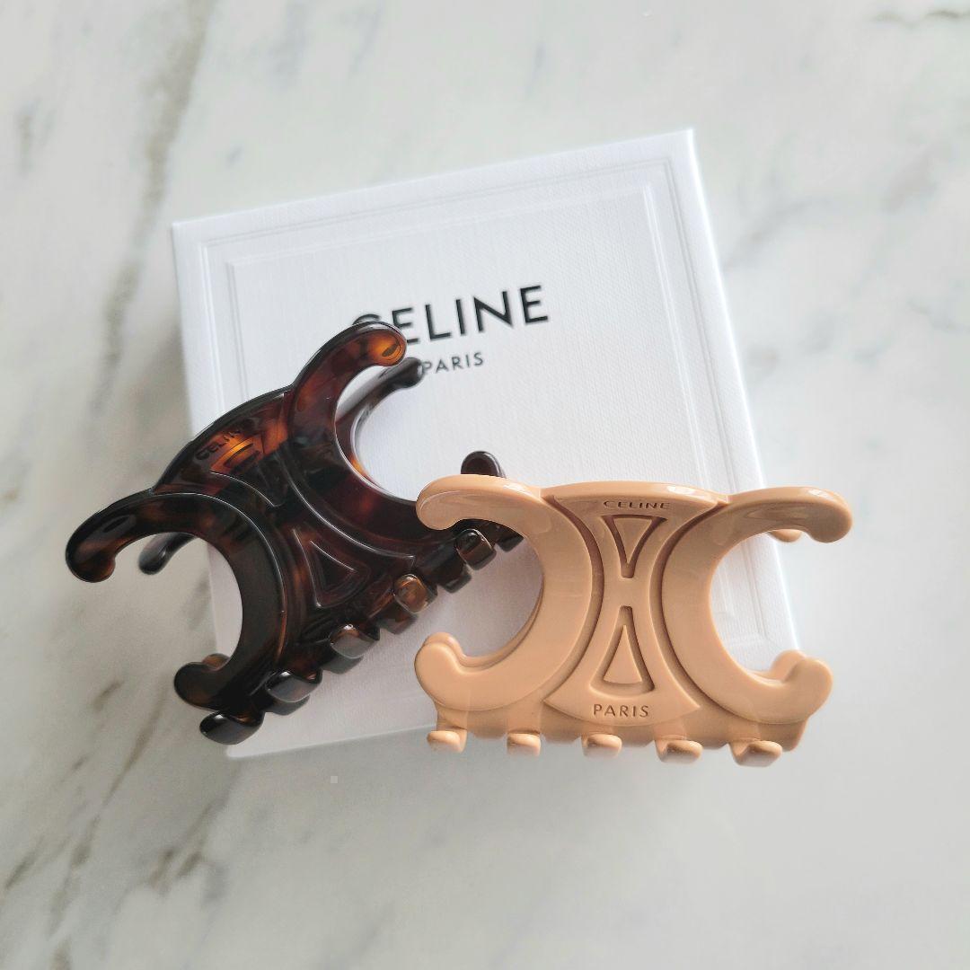 【新品未使用】CELINE/セリーヌ トリオンフ ヘアクリップ ライトブルー