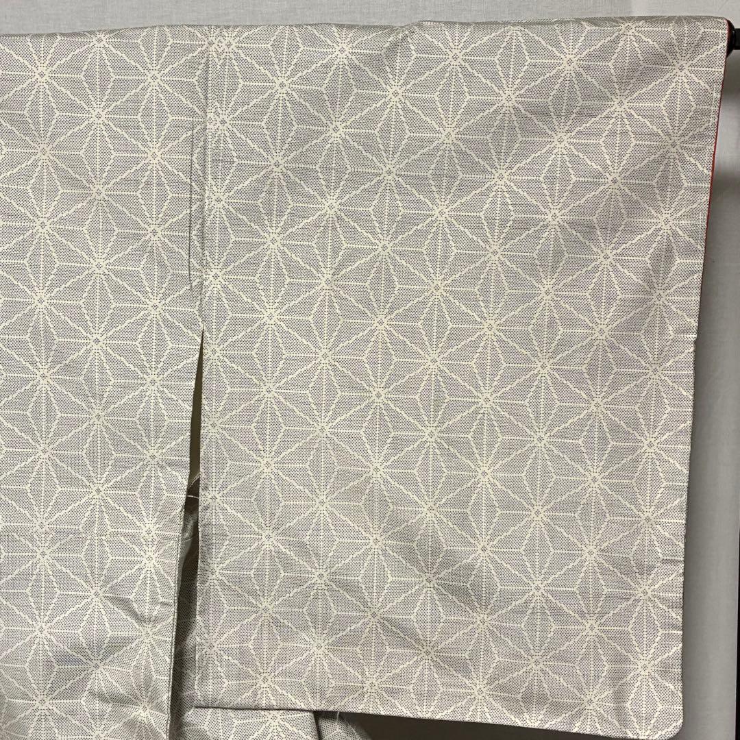 D92 本場白大島紬 麻の葉 正絹 着物 袷 しつけ糸付き未使用極美品