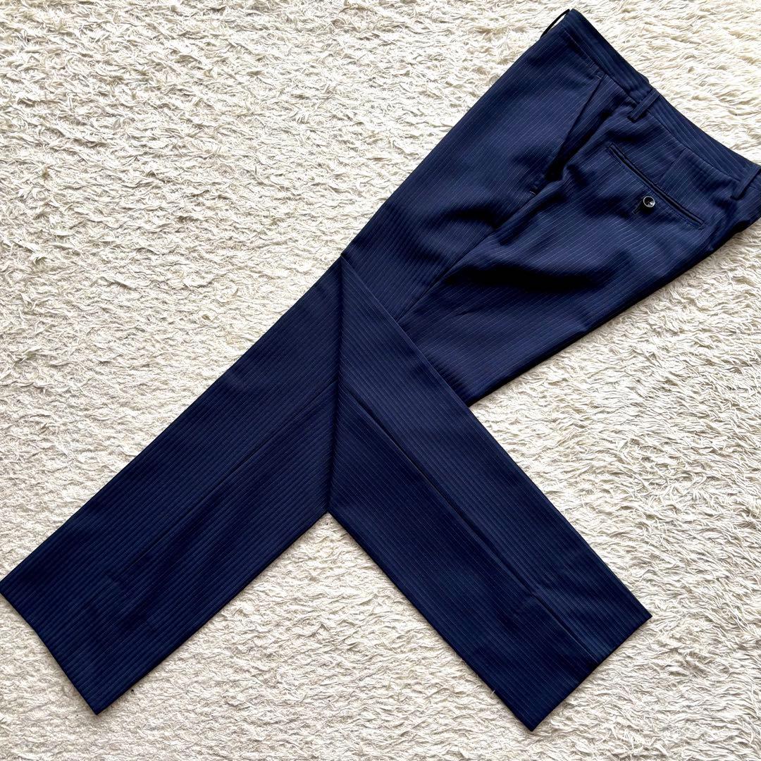 スーツセレクト セットアップ スーツ 2B 3ピース ネイビー ストライプ Y5