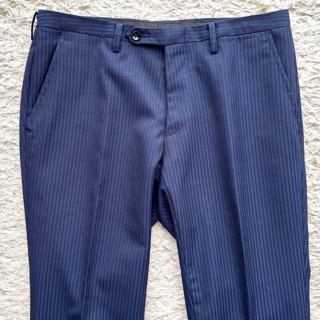 スーツセレクト セットアップ スーツ 2B 3ピース ネイビー ストライプ Y5