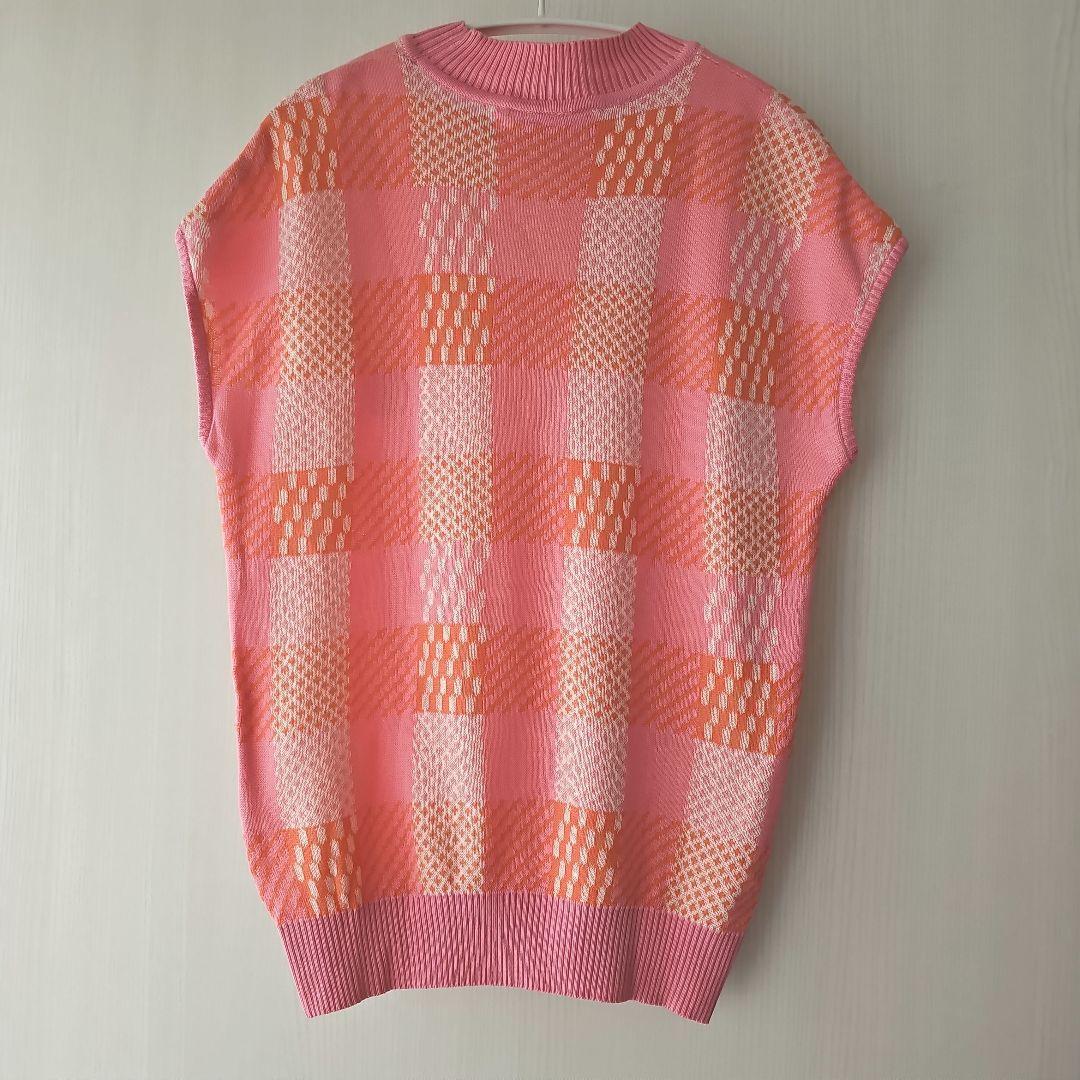 Christian Dior SPORTS チェック柄ニットベスト コットン M