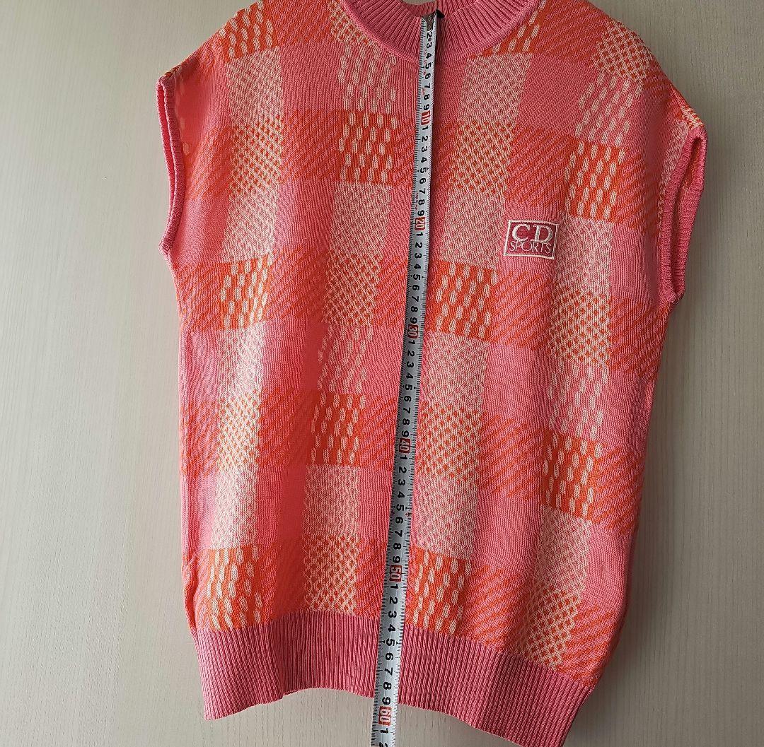 Christian Dior SPORTS チェック柄ニットベスト コットン M