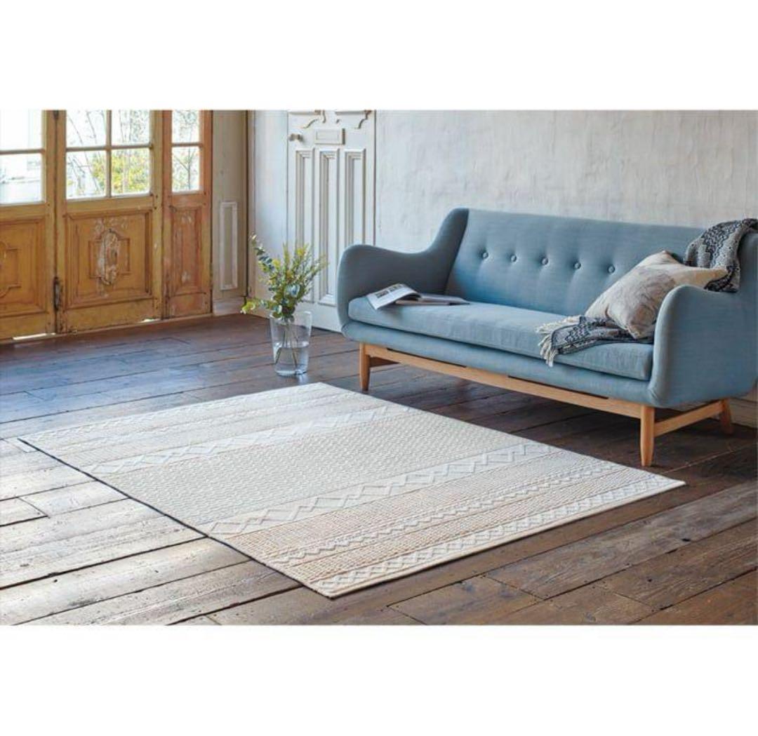 【新品】unico ラグ　アランニット 140×200