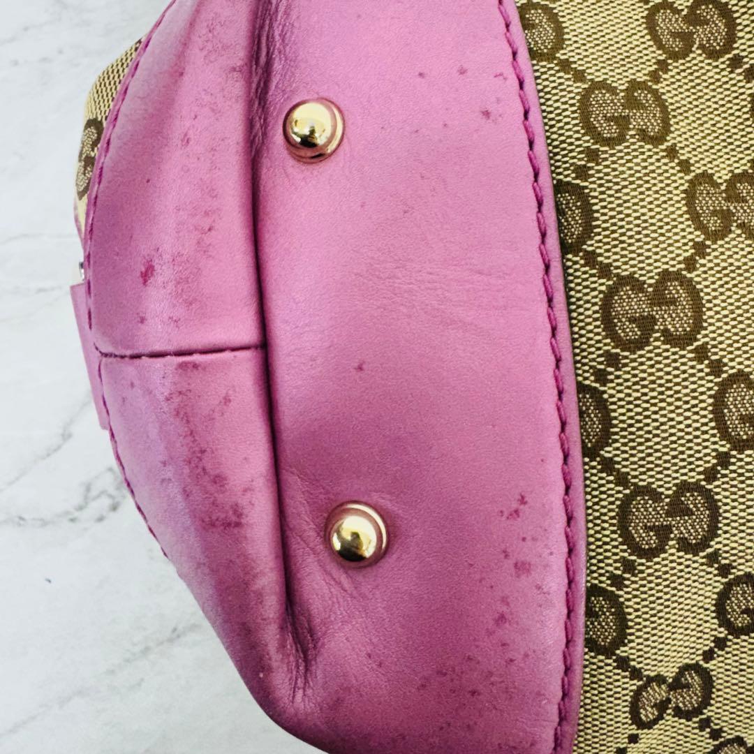 ✨GUCCI✨グッチ✨GG柄✨ブラウン✨ピンク✨ハンドバッグ✨