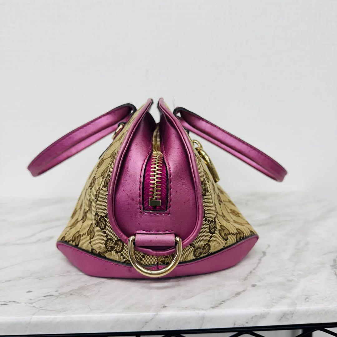 ✨GUCCI✨グッチ✨GG柄✨ブラウン✨ピンク✨ハンドバッグ✨