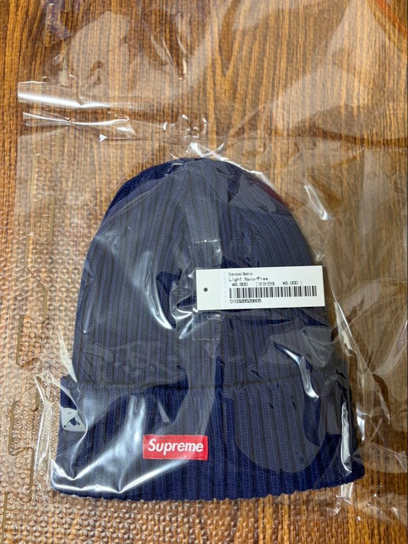 新品未使用　25SS Supreme Overdyed Beanie navy