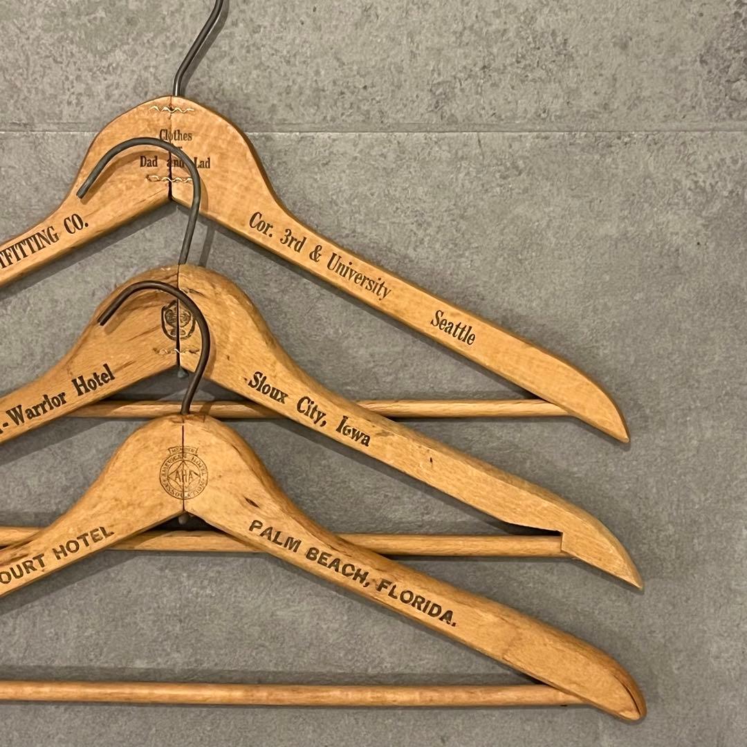 ビンテージ ウッド ハンガー 木製 アメリカ アンティーク