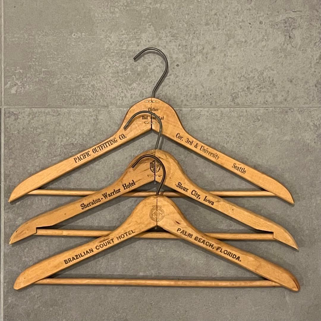ビンテージ ウッド ハンガー 木製 アメリカ アンティーク
