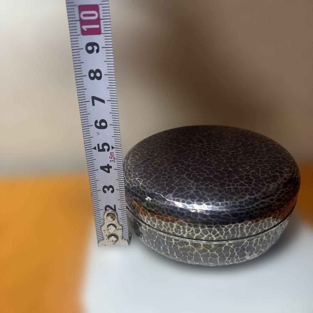 純銀製 明宝造 香合 在銘 共箱 96g