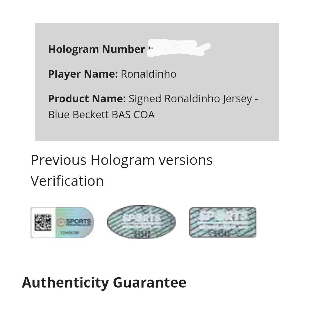 【正規品】ロナウジーニョ／直筆サイン／FCバルセロナ／ジャージ、ユニフォーム