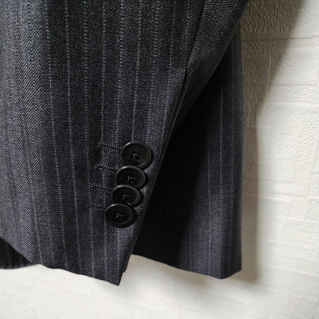 ゼニア　メンズ　スーツ　グレー　ストライプ　44