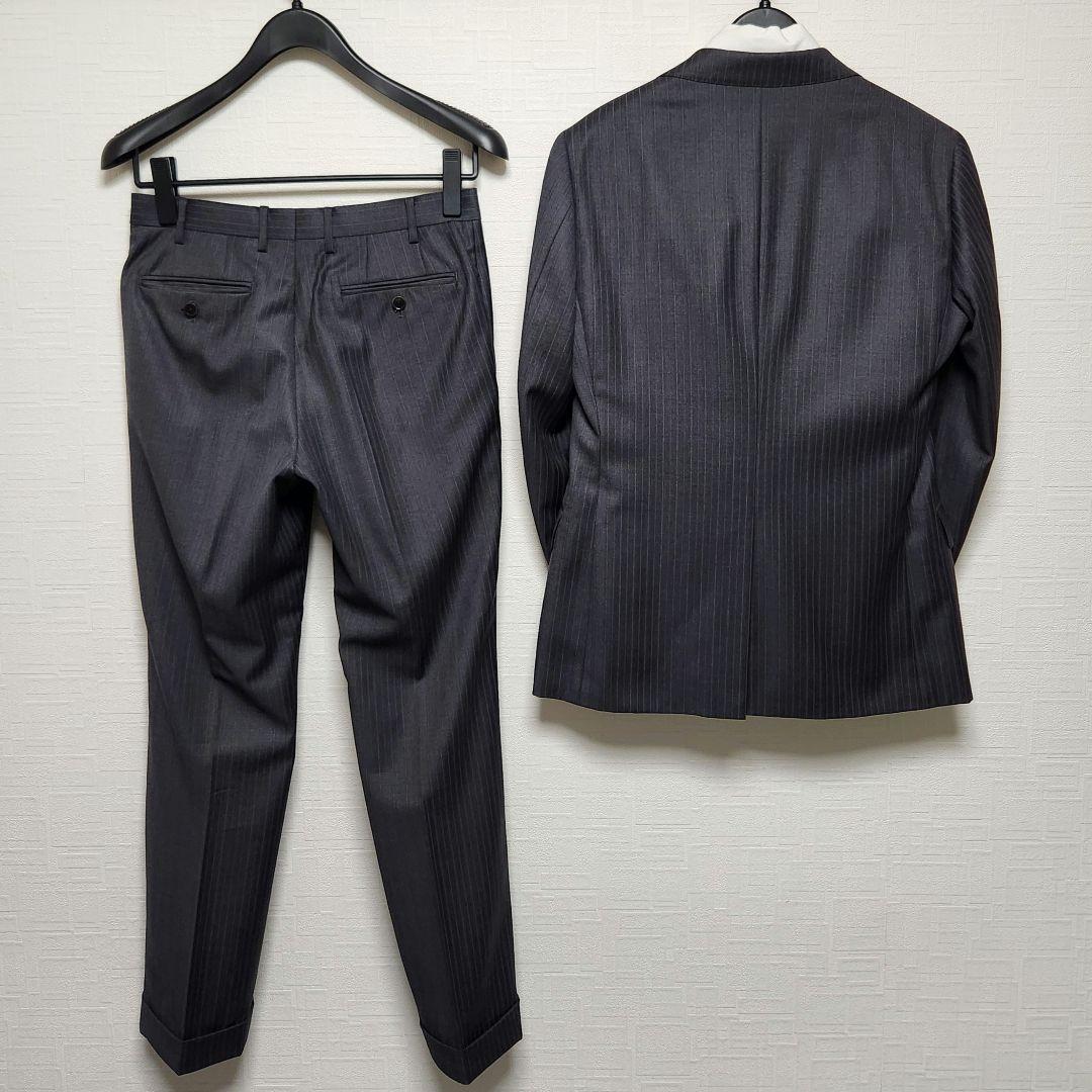 ゼニア　メンズ　スーツ　グレー　ストライプ　44