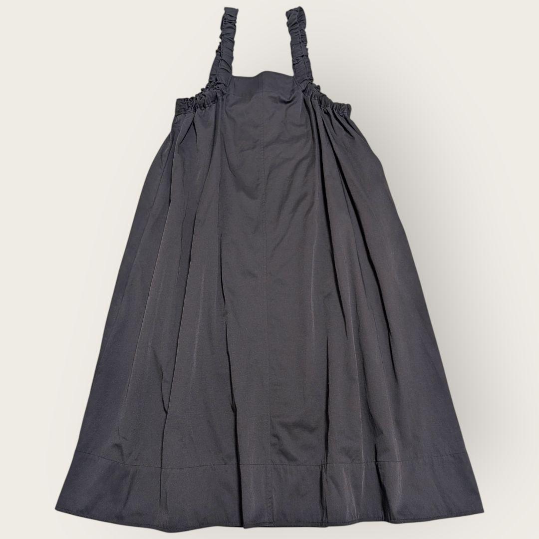 美品　センソユニコ　UNICO　シャーリング　キャミワンピ　ジャンスカ　38　黒
