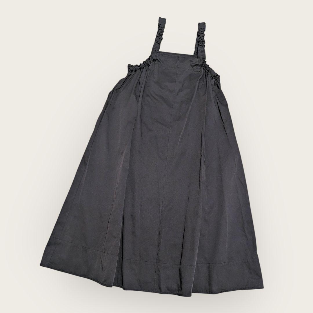 美品　センソユニコ　UNICO　シャーリング　キャミワンピ　ジャンスカ　38　黒