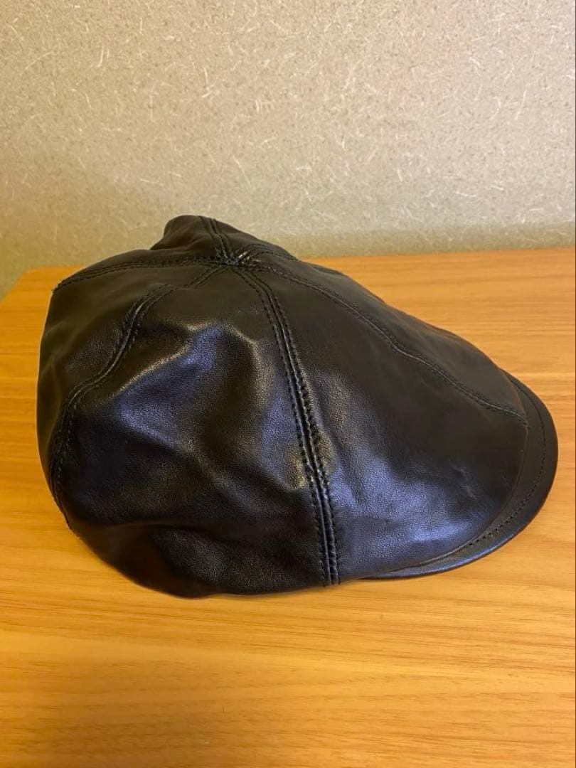 GUCCI 本革 ベレー帽 L 黒