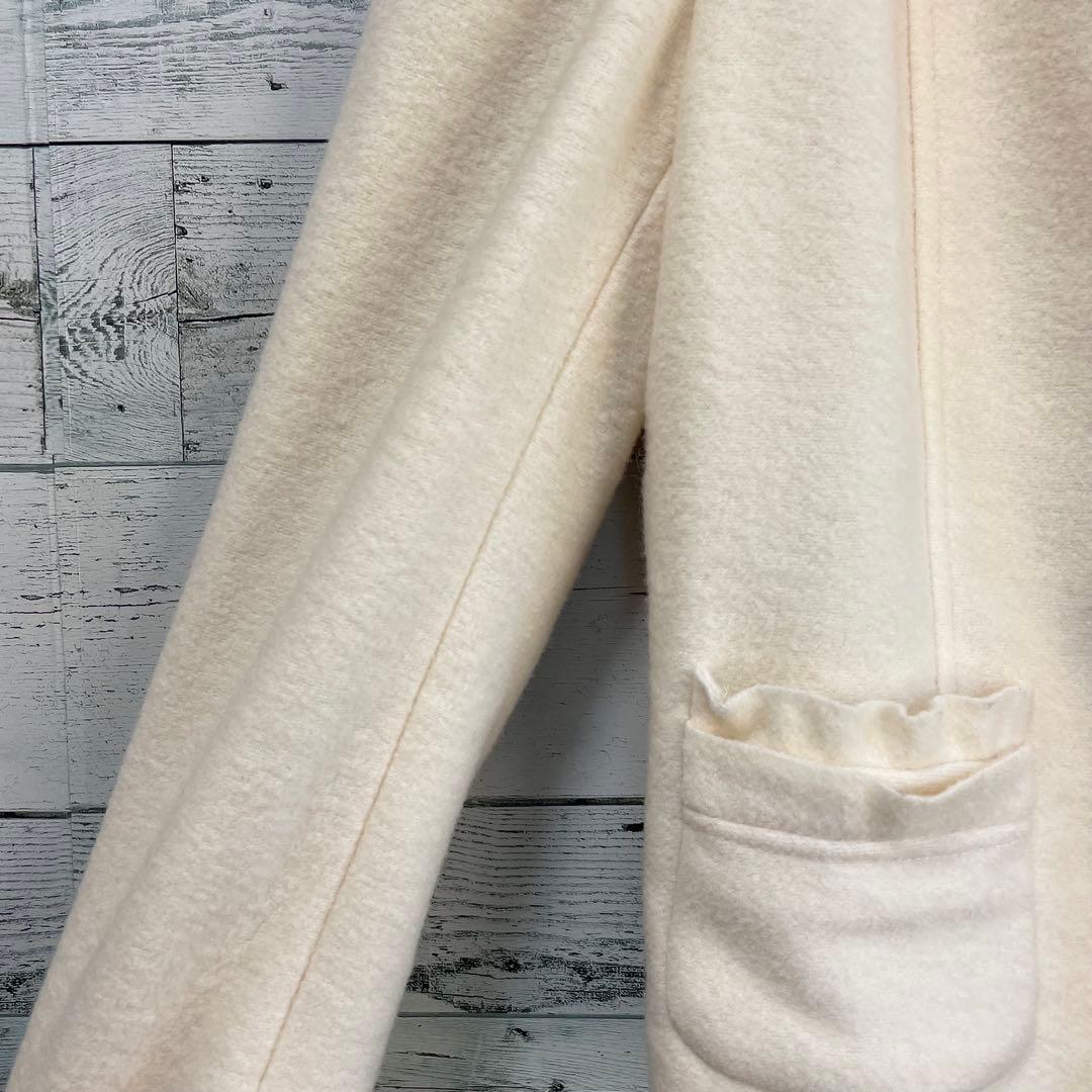 ☆高級☆エムズグレイシー　フェルトコサージュ付きウールジャケット　アイボリー