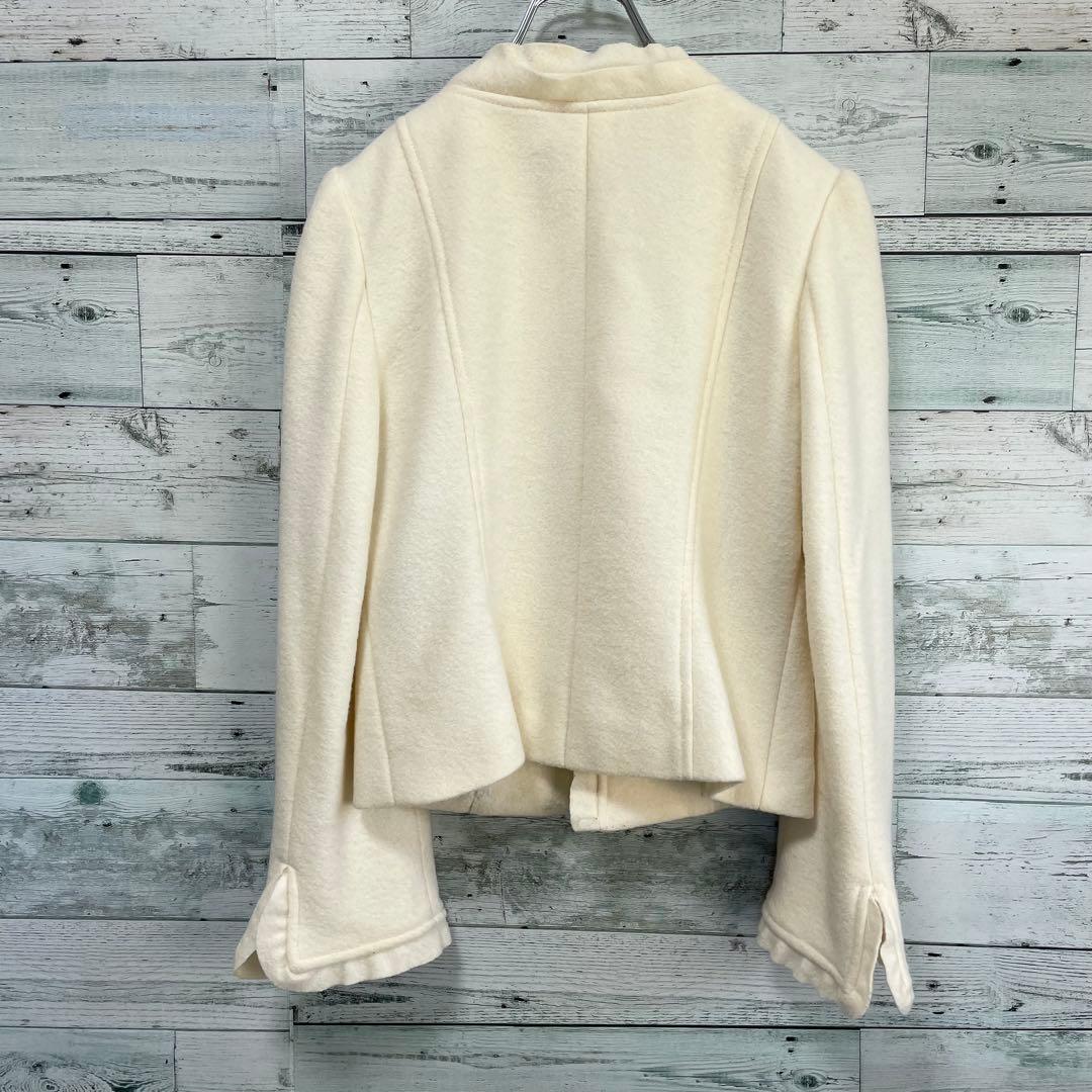 ☆高級☆エムズグレイシー　フェルトコサージュ付きウールジャケット　アイボリー