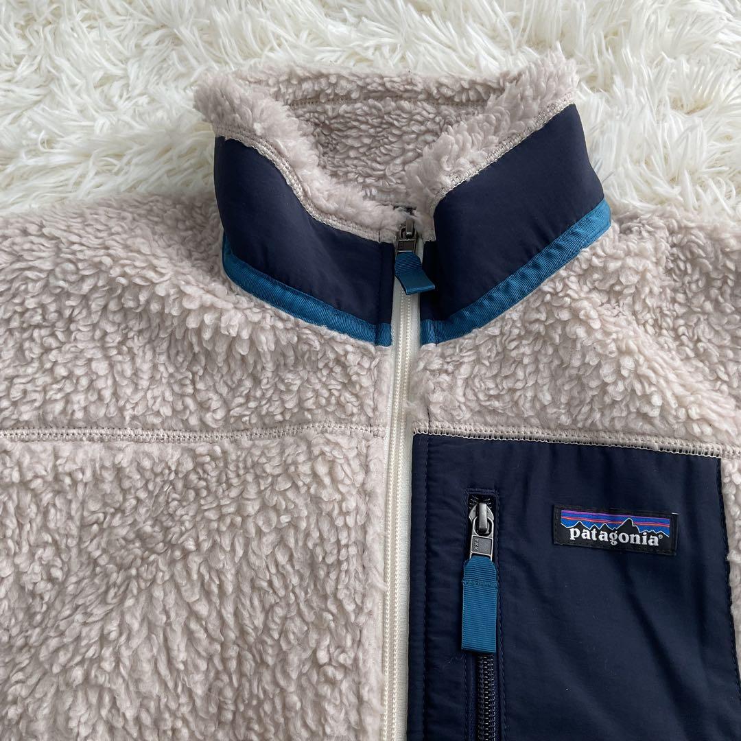 パタゴニア レトロ ベスト Sサイズ フリース ベージュxネイビー