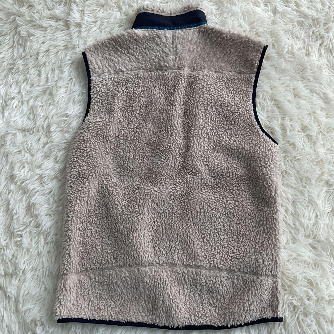 パタゴニア レトロ ベスト Sサイズ フリース ベージュxネイビー