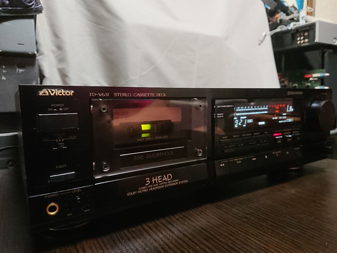 美品メンテナンス整備済みVICTOR製3ヘッドカセットデッキTD-V631