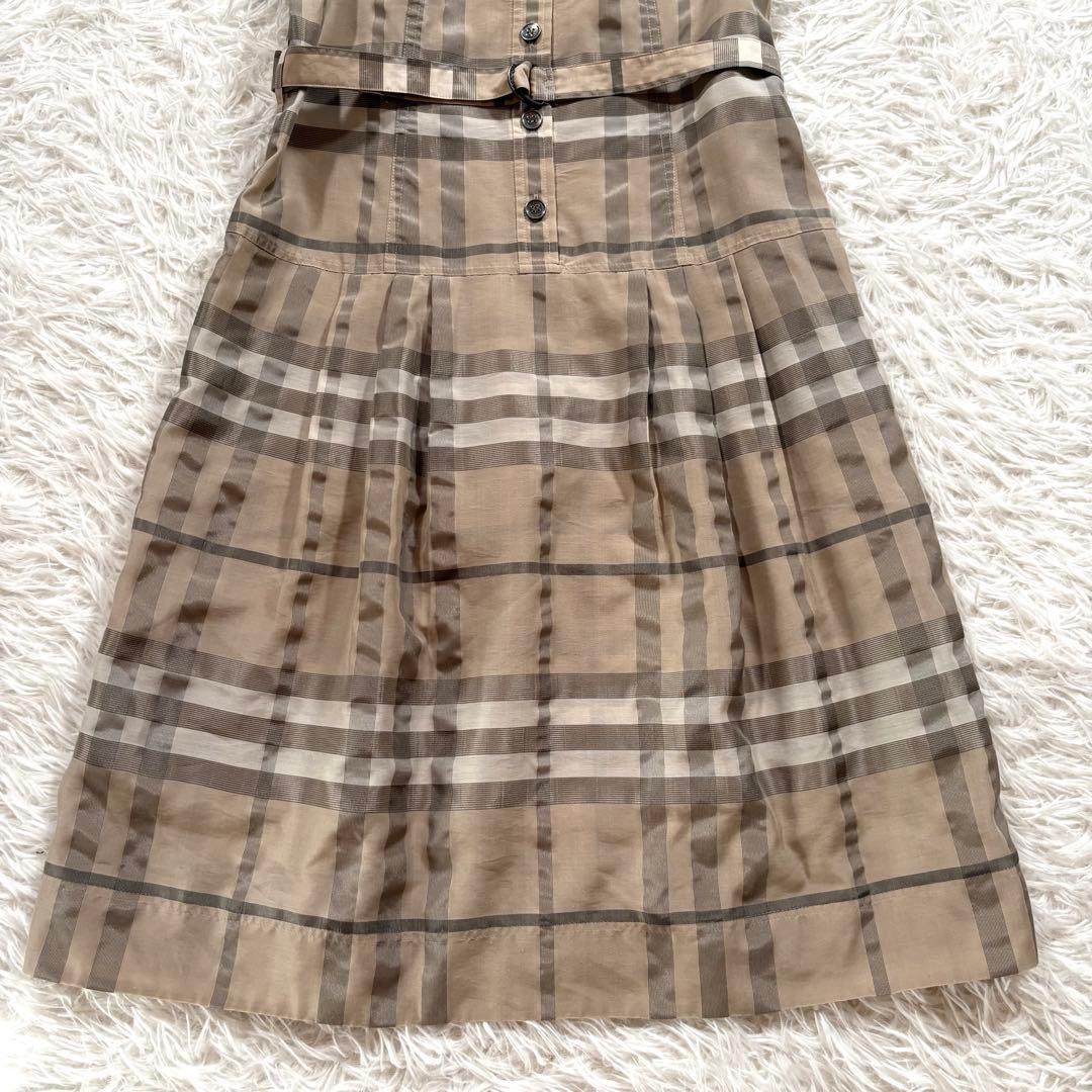 美品✨バーバリーロンドン　メガチェック　ワンピース　ベルト　ベージュ　40