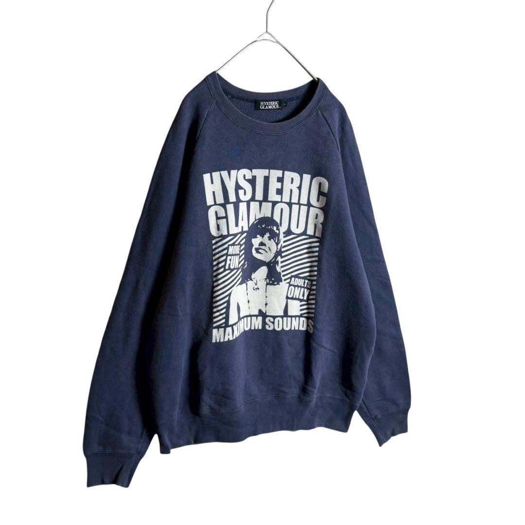 ヒステリックグラマー　スウェット　ヒスガール　センターロゴ　ネイビー　紺　M