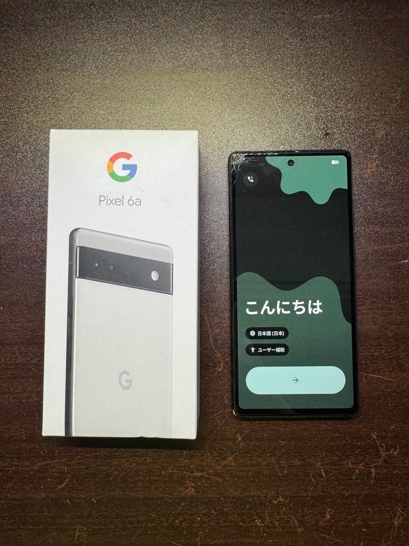 【画面割れ】Google Pixel 6a ホワイト 【動作品】