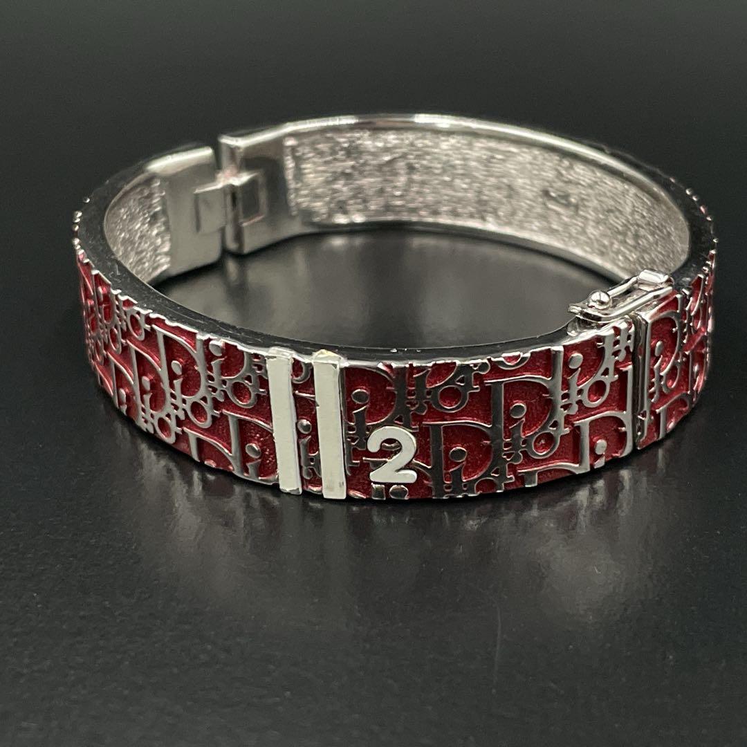 希少　オールド　ディオール　トロッター　ロゴ　ボルドー　ブレスレット　バングル