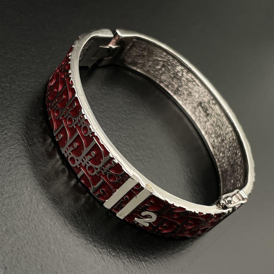 希少　オールド　ディオール　トロッター　ロゴ　ボルドー　ブレスレット　バングル