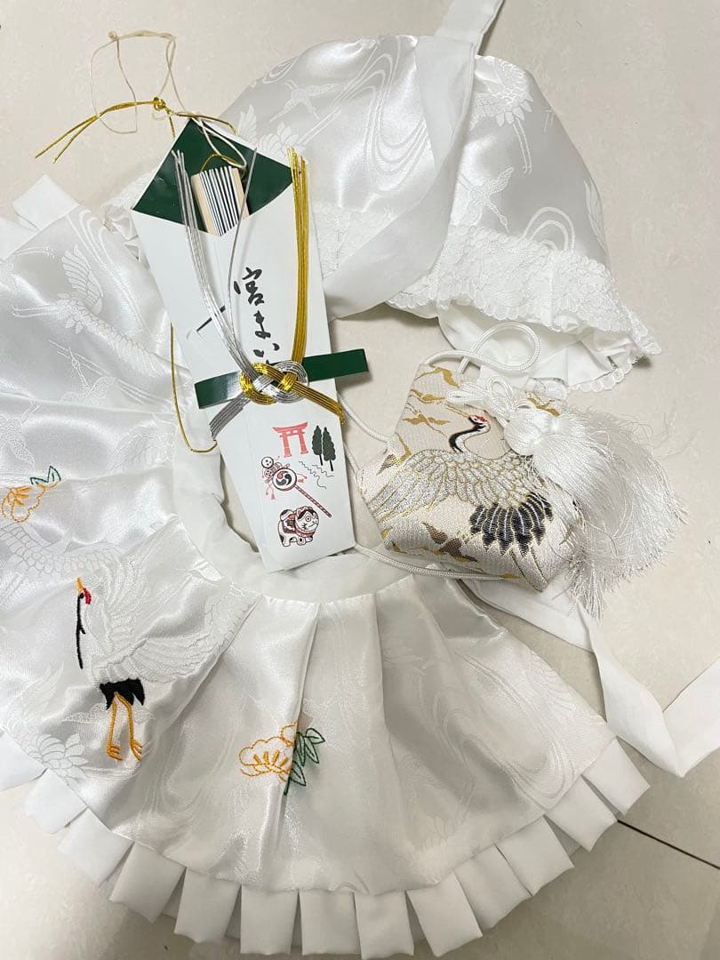 お宮参り　男の子　産着　 祝い着　帽子や小物セット