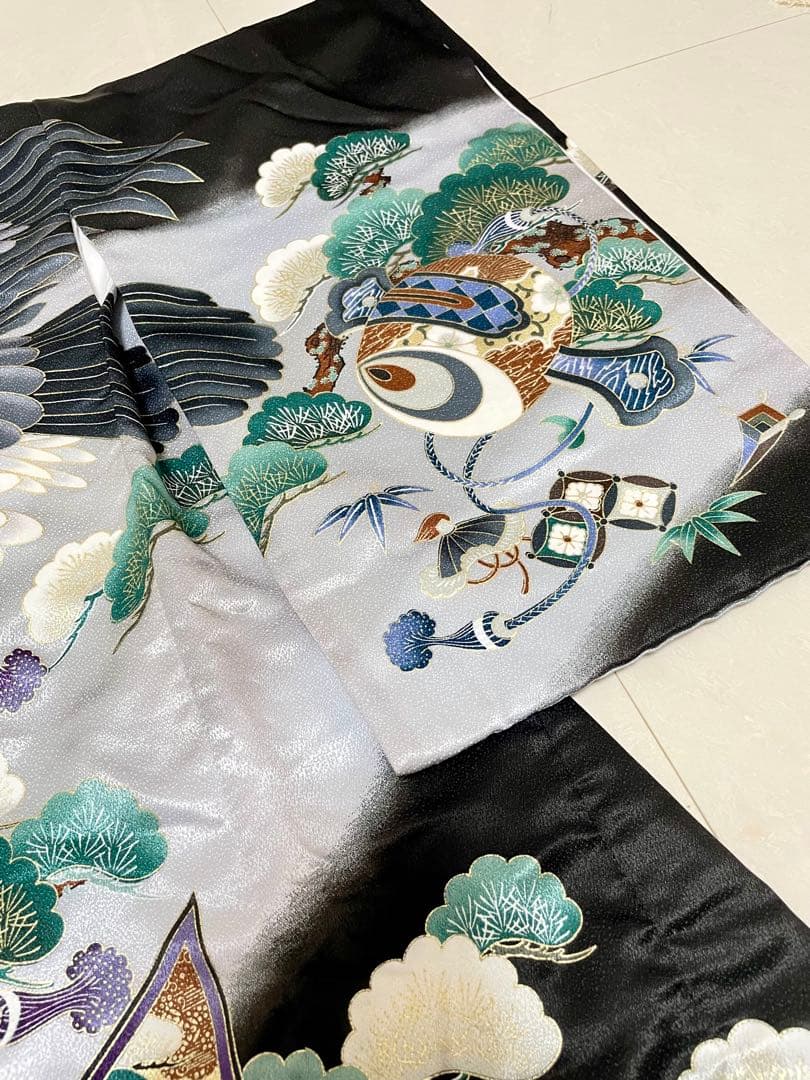 お宮参り　男の子　産着　 祝い着　帽子や小物セット