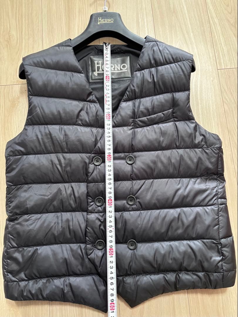 Herno ブラック ダウンベスト ダブルボタン