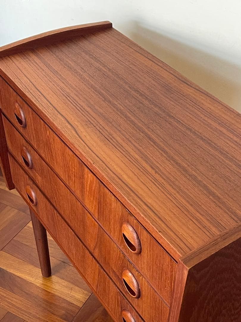 北欧 デンマーク ヴィンテージ チーク 3段 スモール チェスト