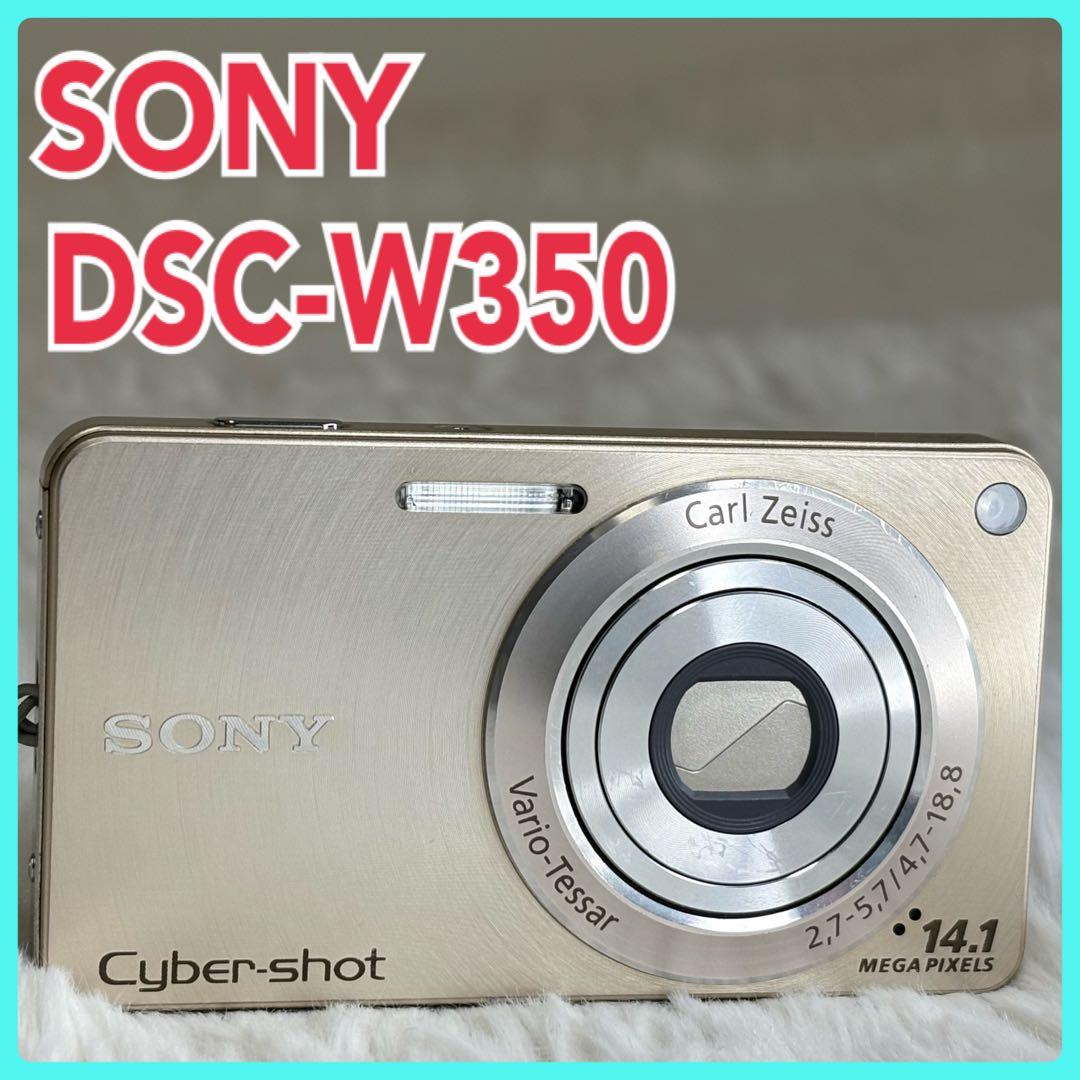 美品　SONY カメラ　DSC-W350 充電器　箱　ゴールド　コンデジ　動作品