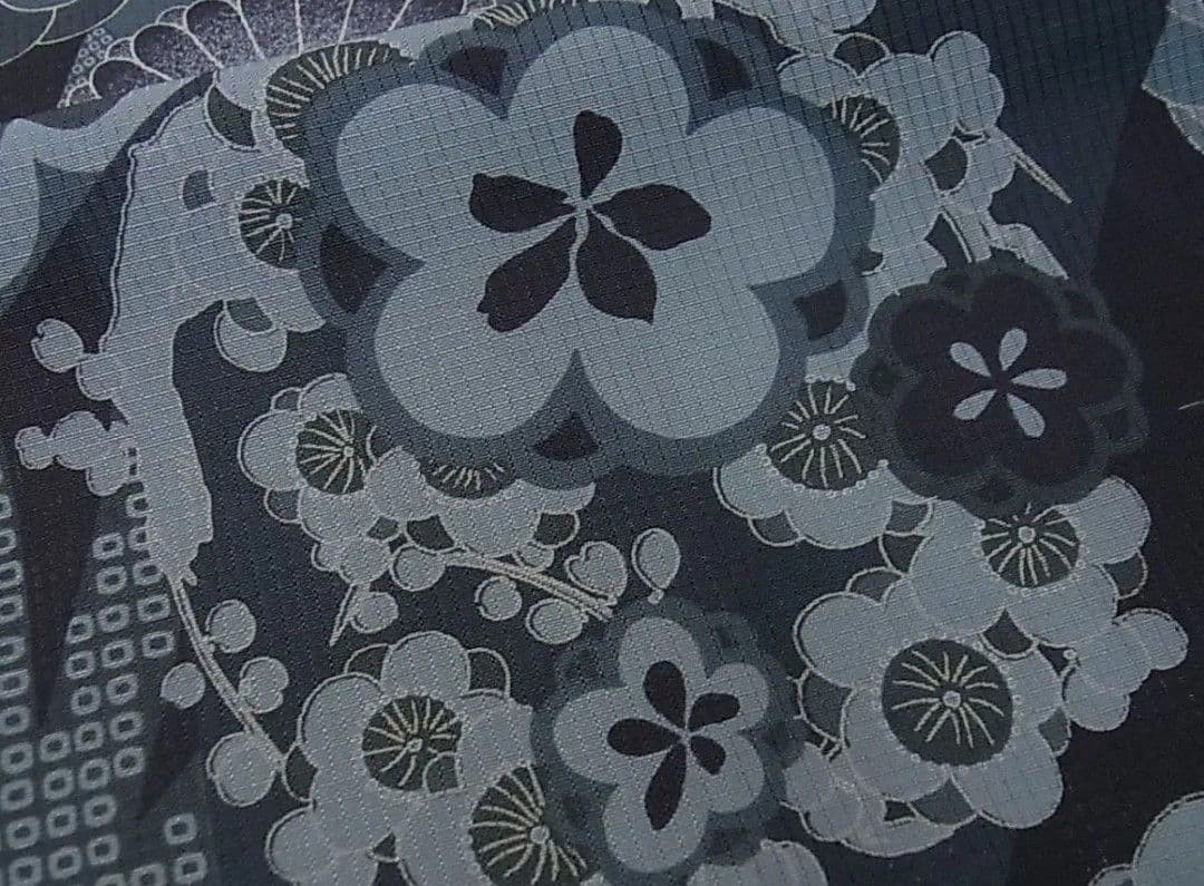 【お値下げ・美品・撫松庵】低身長　セオアルファ小紋・浴衣兼用　切嵌舞花文　洗える