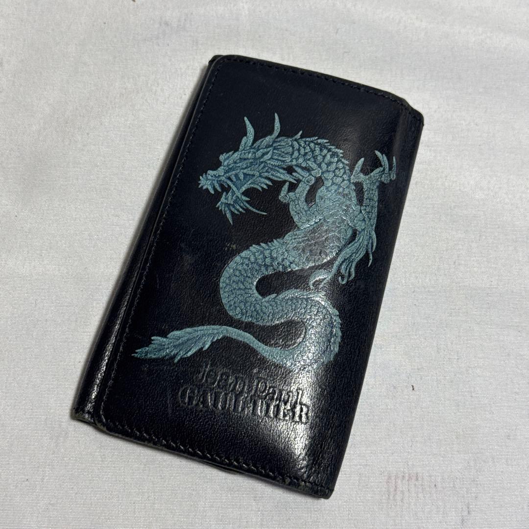 高級　ジャンポールゴルチエ　レザー　キーケース　ブラック　ドラゴン