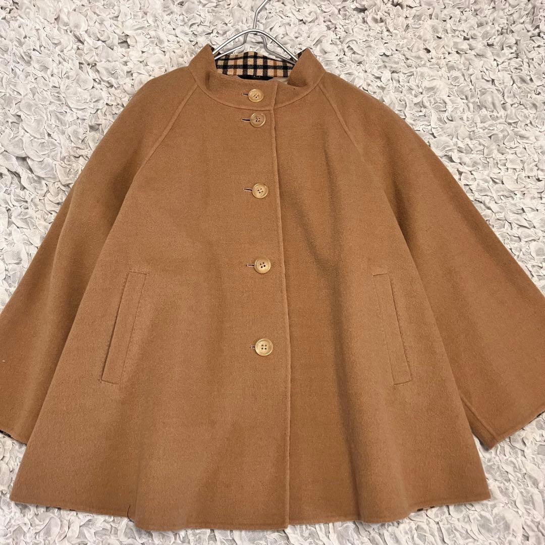 ウールマーク【ダックスロンドン DAKS】40サイズ フレア コート チェック