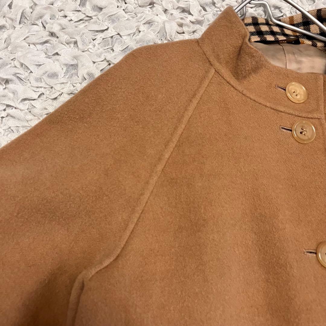 ウールマーク【ダックスロンドン DAKS】40サイズ フレア コート チェック