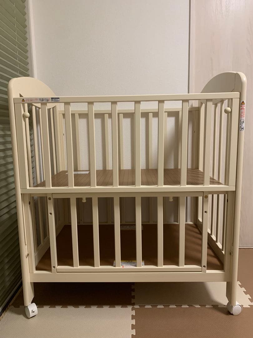 ななみ＊カトージ_ミニベビーベッド_ハイタイプ(収納板付き)+敷パッド